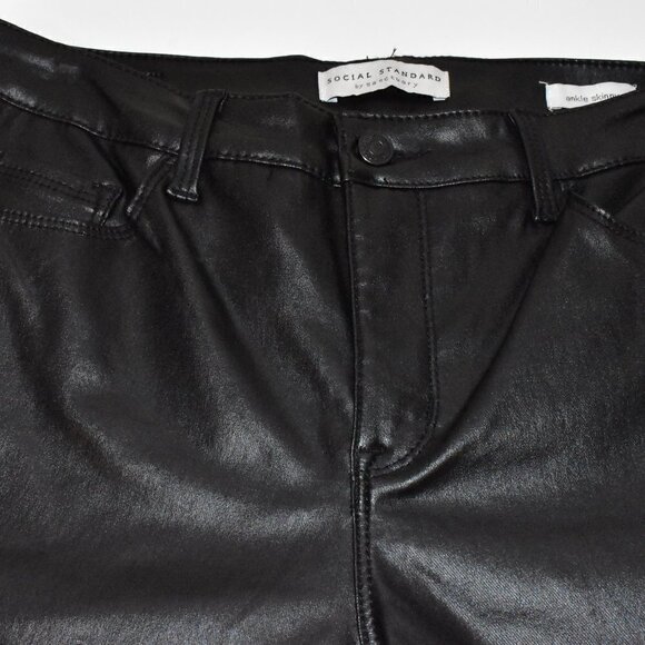 Social Standard by Sanctuary Faux Leather Ankle Skinny Pants Black Size … - Picture 6 of 10